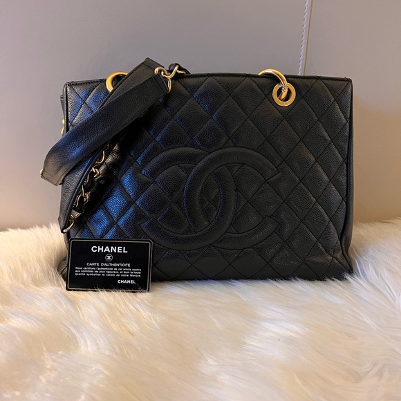 ❌sold❌CHANEL Caviar Quilted Grand Shopping Tote GST Black - Picture 1 of 16